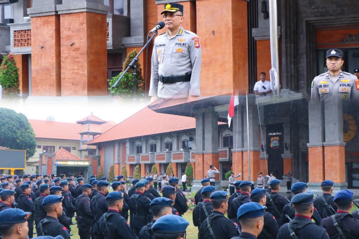 Suasana upacara peringatan Hari Olahraga Nasional (Haornas) ke-42, pada Selasa (9/9/2025) di Polda Bali, Denpasar. (balihotnews/poldabali)