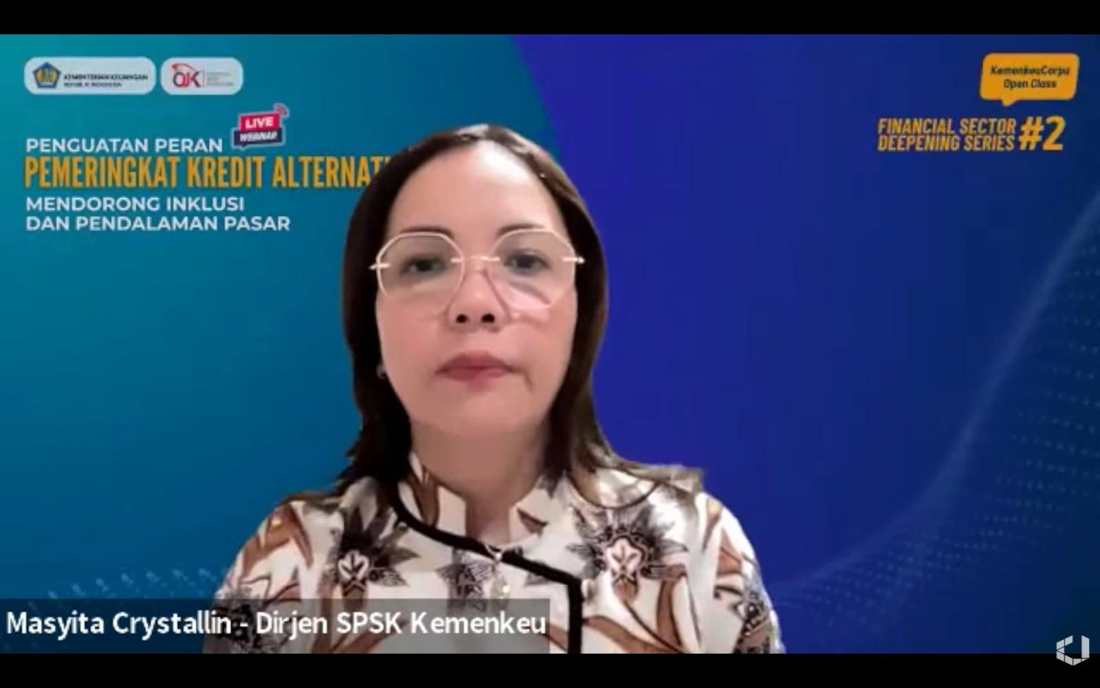 Webiner OJK dan Kemenkeu dengan tema “Penguatan Peran Pemeringkat Kredit Alternatif Mendorong Inklusi dan Pendalaman Pasar” yang digelar secara daring, Selasa (9/12/2025). (balihotnews/istimewa)