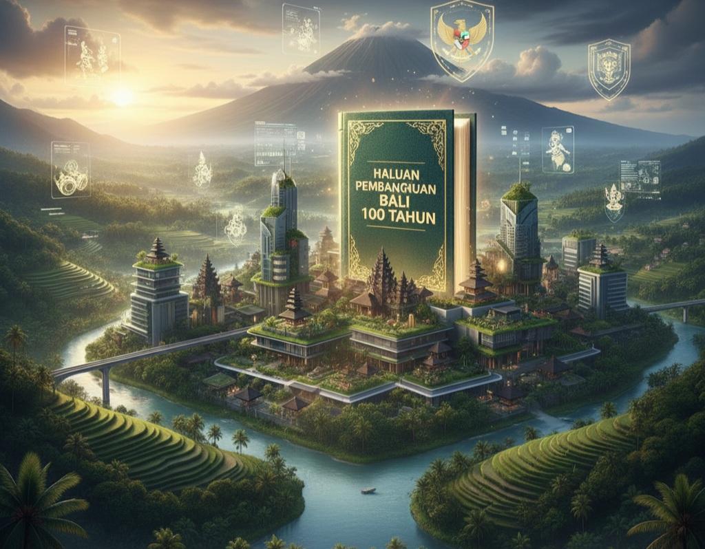 Ilustrasi Haluan Pembangunan Bali 100 Tahun. (balihotnews/AI)