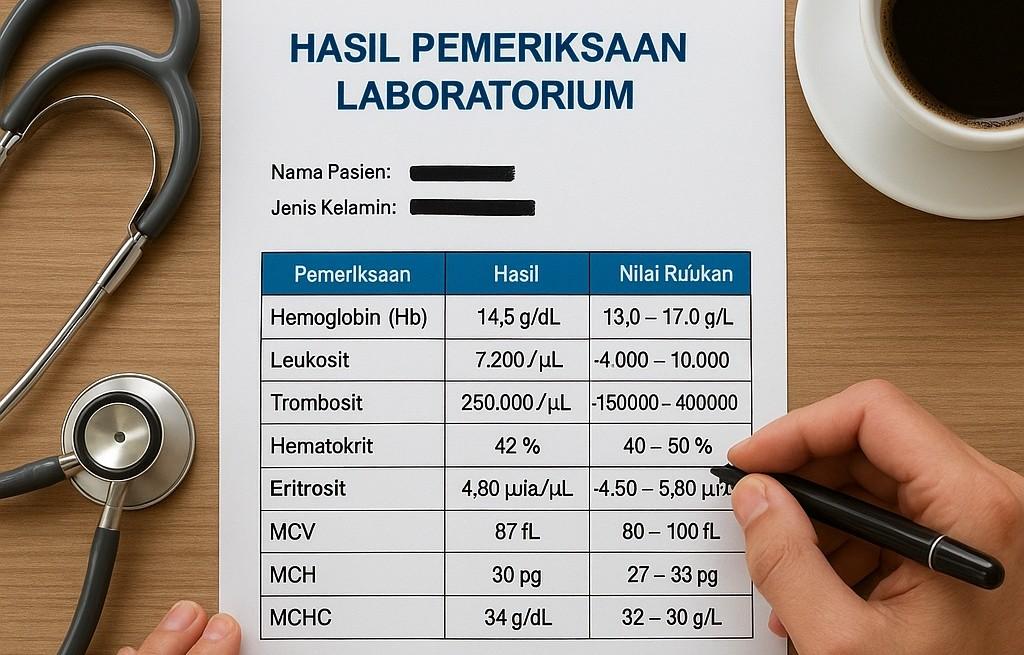 Ilustrasi Hasil Pemeriksaan Laboraturium. (dok.ai)