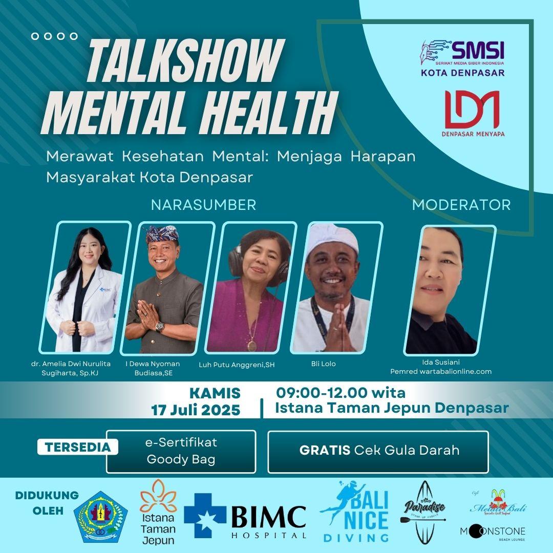 Foto: SMSI Denpasar bakal menggelar Talkshow di Taman Jepun Denpasar Kamis, 17 Juli 2025 pukul 09.00-12.00 WITA. (Balihotnews/ist).