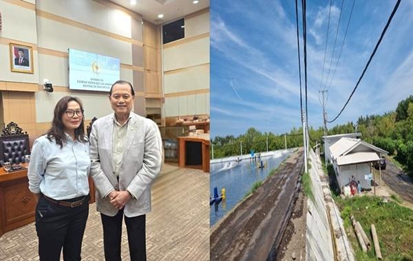Foto kolase Kuasa Hukum dari Kantor Lusiana Giron & Partners, Veronica Lusiana Giron Bersama Anggota Komisi II, Komjen Pol. (Purn) Adang Daradjatun (kiri) usai Rapat Dengar Pendapat Umum (RDPU) pada Kamis (23/10/2025) serta lokasi tanahnya (kanan). (balihotnews/istimewa)
