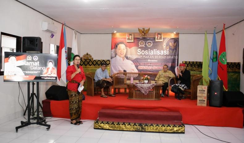 Sosialisasi Program Makan Bergizi Gratis (MBG) di Desa Dajan Peken, Tabanan yang digelar DPR RI bersama Badan Gizi Nasional (BGN) pada Kamis (27/11/2025). (balihotnews/istimewa)