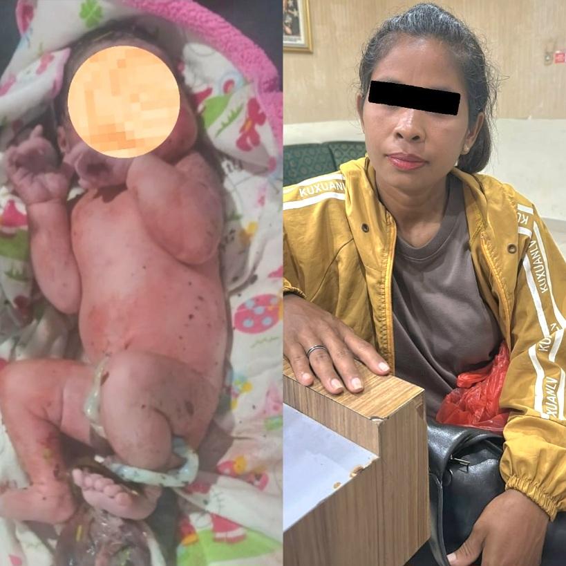Yustina Kondo, seorang pekerja rantau asal Sumba Barat Daya, Nusa Tenggara Timur, ditangkap polisi karena diduga membuang bayi yang baru dilahirkannya, pada Senin (15/12/2025). (Balihotnews/Ist)