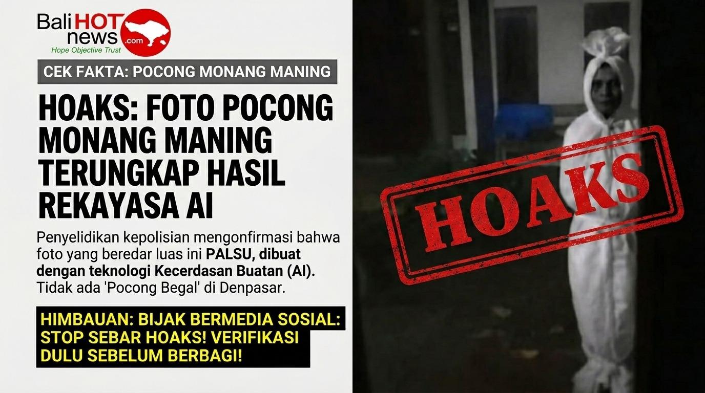 Tangkapan layar penampakan 'pocong begal' di Monang Maning, Denpasar yang dipastikan hoaks. (Balihotnews/tim)